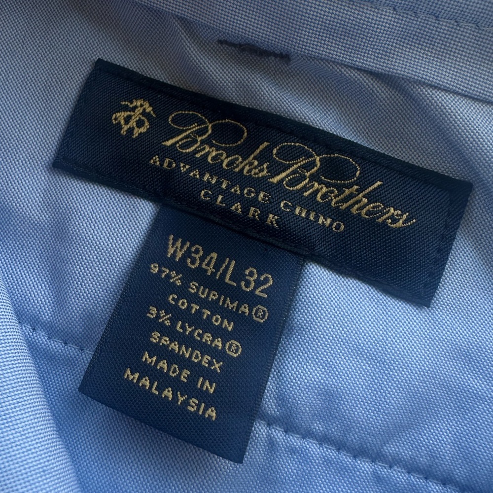 BROOKS BROTHERS 🐑 Men’s Subtle Gray Glen Plaid Flat Front Cotton Chinos - 34/32 - Picture 2 of 9